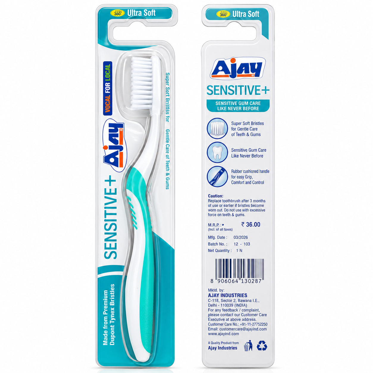 Ajay Sensitive+ Ultra Soft Toothbrush – Sensitive Gum Care